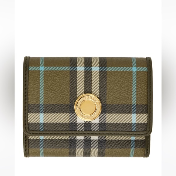 NWT Burberry Small Lancaster Wallet in Olive Green - Picture 2 of 5